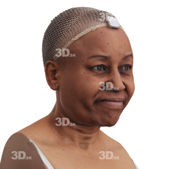 Head Woman Black 3D Phonemes And Emotions