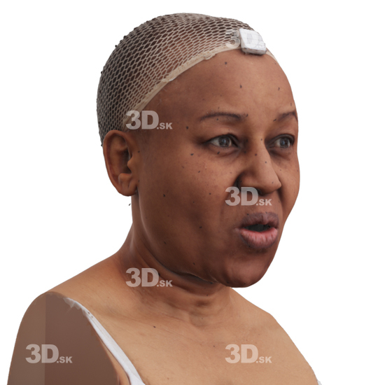 Head Woman Black 3D Phonemes And Emotions