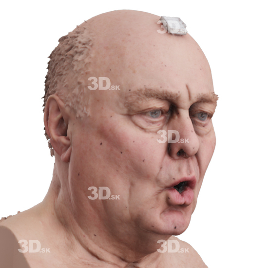 Head Man White 3D Phonemes And Emotions