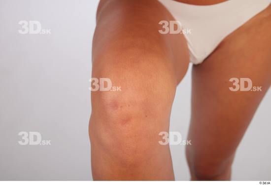 Knee Woman White Nude Slim Studio photo references