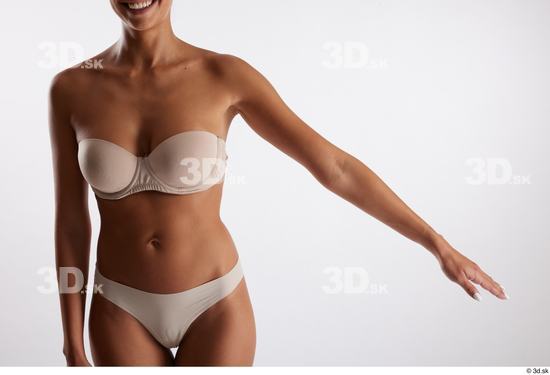 Arm Woman White Underwear Slim Studio photo references