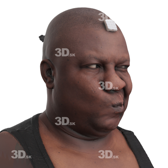 Head Man Black 3D Phonemes And Emotions