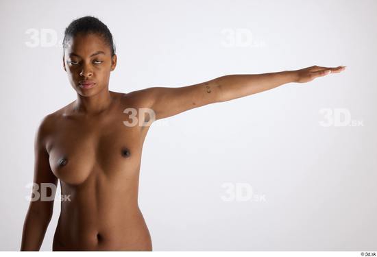 Arm Woman Black Nude Slim Studio photo references