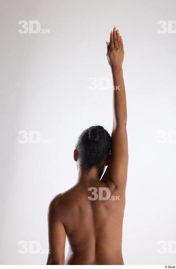 Arm Back Woman Black Nude Slim Studio photo references