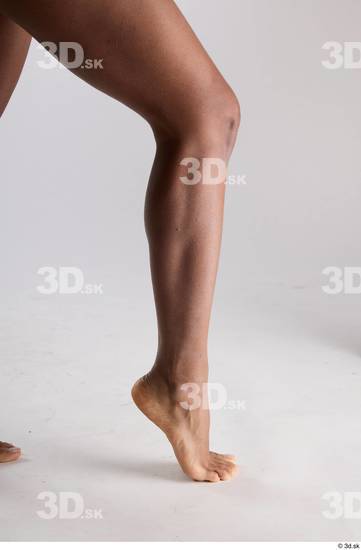 Calf Woman Black Nude Slim Studio photo references