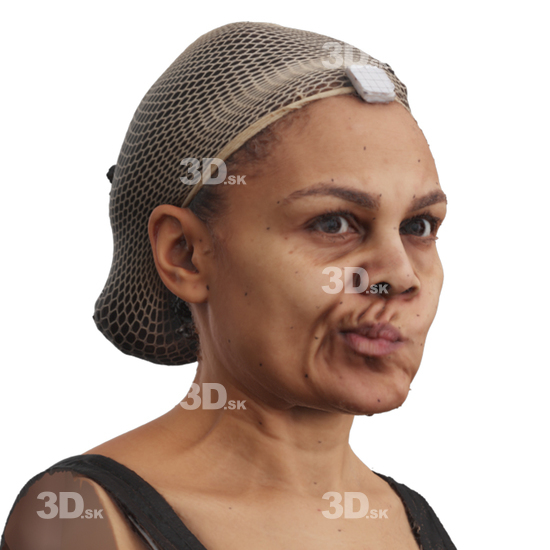 Head Woman Black 3D Phonemes And Emotions