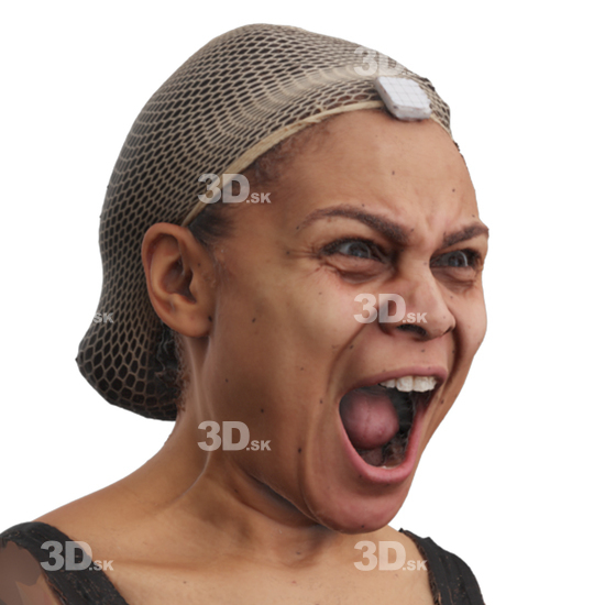 Head Woman Black 3D Phonemes And Emotions