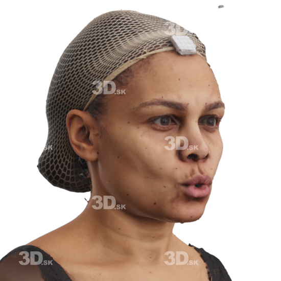 Head Woman Black 3D Phonemes And Emotions