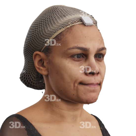 Head Woman Black 3D Phonemes And Emotions