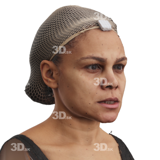 Head Woman Black 3D Phonemes And Emotions