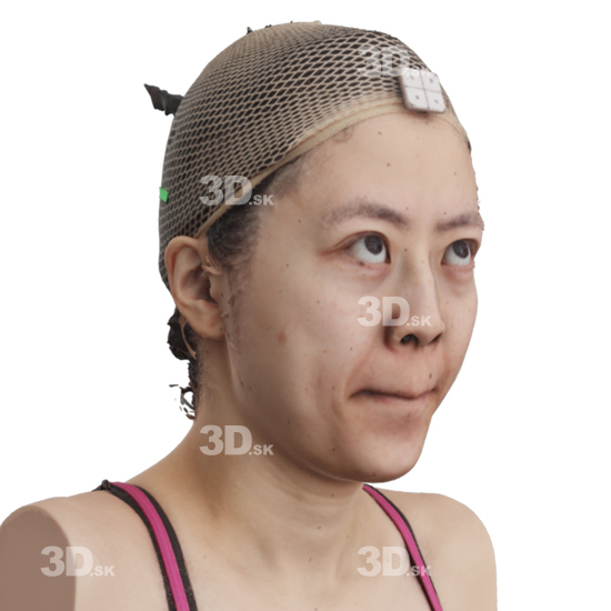 Head Woman Asian 3D Phonemes And Emotions