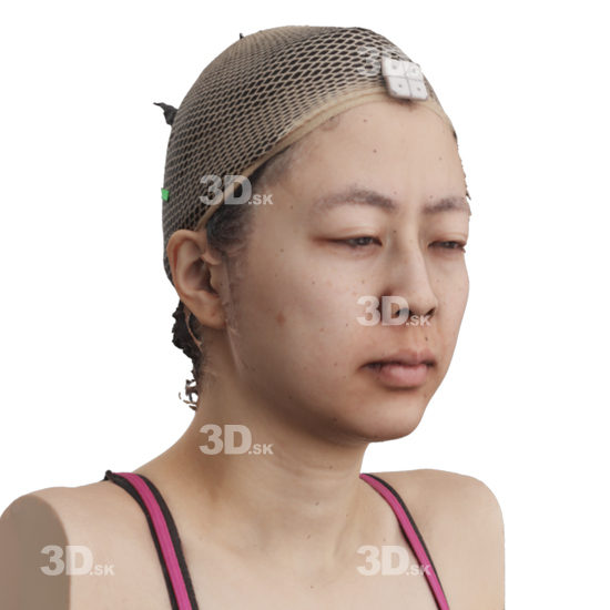 Head Woman Asian 3D Phonemes And Emotions