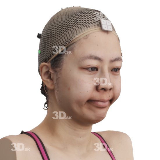 Head Woman Asian 3D Phonemes And Emotions