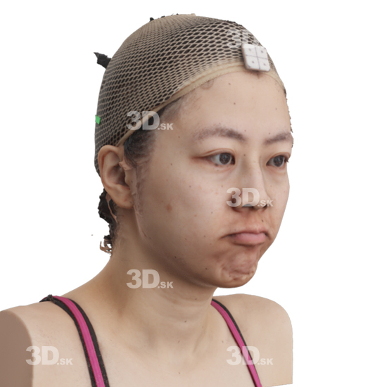 Head Woman Asian 3D Phonemes And Emotions