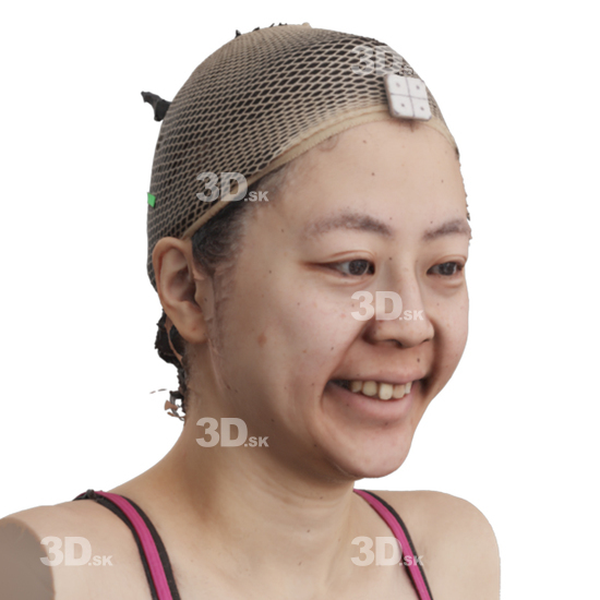 Head Woman Asian 3D Phonemes And Emotions