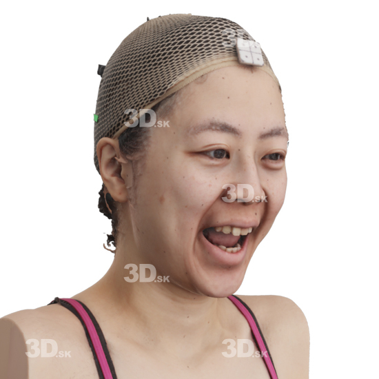 Head Woman Asian 3D Phonemes And Emotions