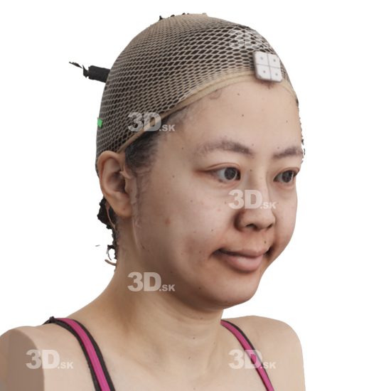 Head Woman Asian 3D Phonemes And Emotions