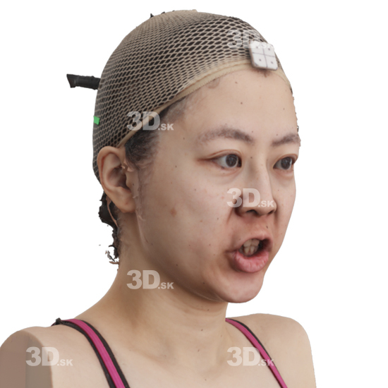 Head Woman Asian 3D Phonemes And Emotions