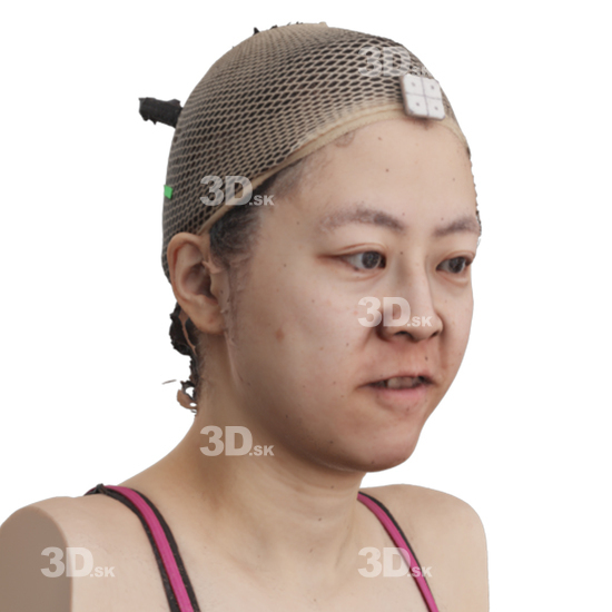 Head Woman Asian 3D Phonemes And Emotions