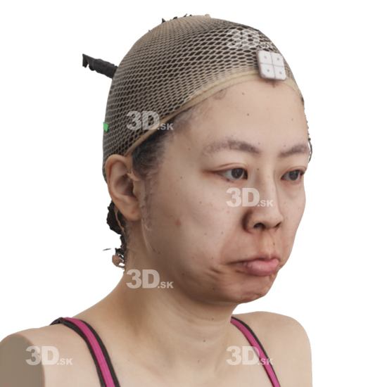 Head Woman Asian 3D Phonemes And Emotions