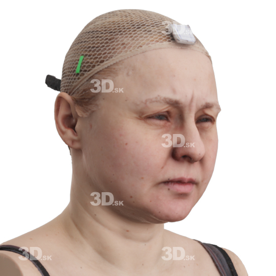 Head Woman White 3D Phonemes And Emotions