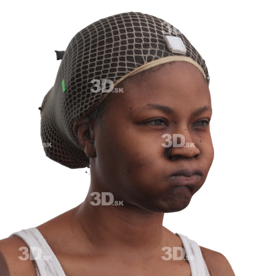 Head Woman Black 3D Phonemes And Emotions