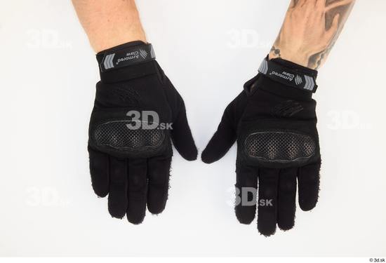 Hand Man White Gloves Slim Studio photo references