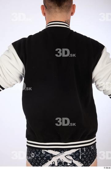 Upper Body Man White Jacket Slim Studio photo references