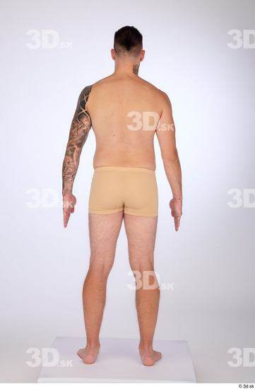 Whole Body Man White Underwear Slim Standing Studio photo references