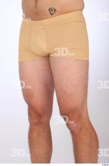 Thigh Man White Underwear Slim Studio photo references