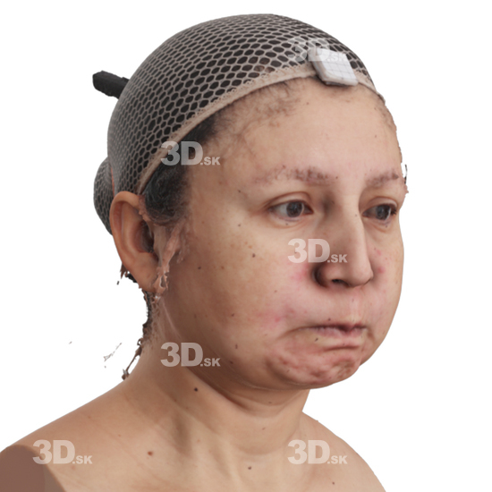 Head Woman 3D Phonemes And Emotions Hispanic