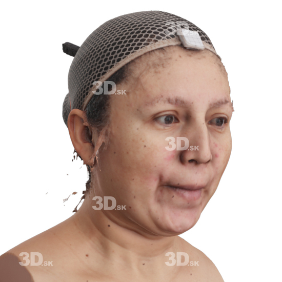 Head Woman 3D Phonemes And Emotions Hispanic