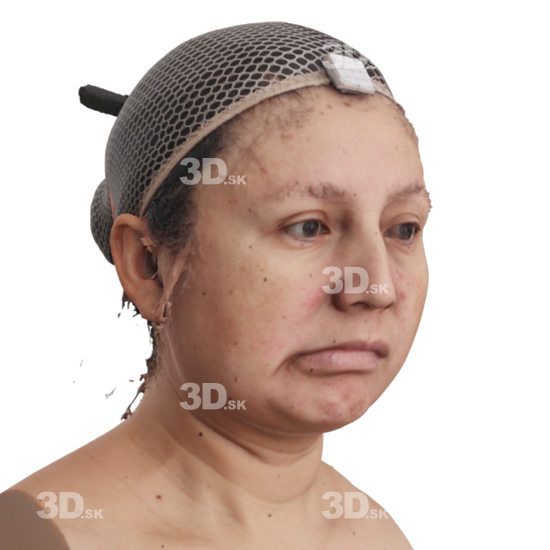 Head Woman 3D Phonemes And Emotions Hispanic