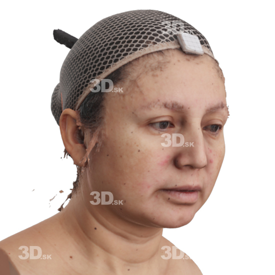 Head Woman 3D Phonemes And Emotions Hispanic