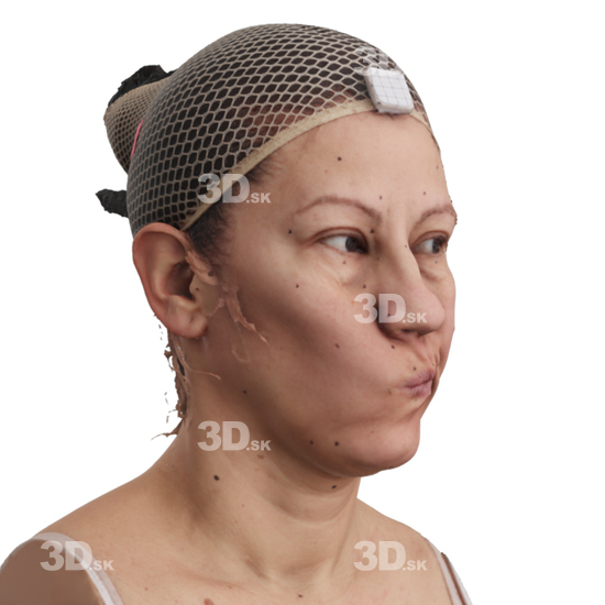 Head Woman 3D Phonemes And Emotions Hispanic