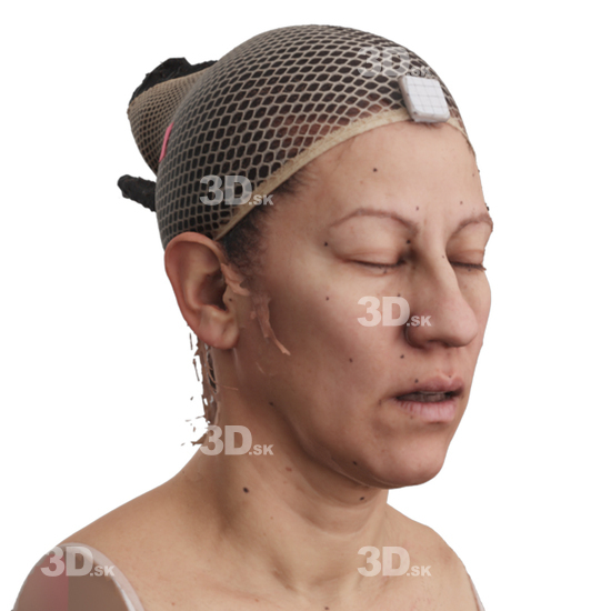 Head Woman 3D Phonemes And Emotions Hispanic