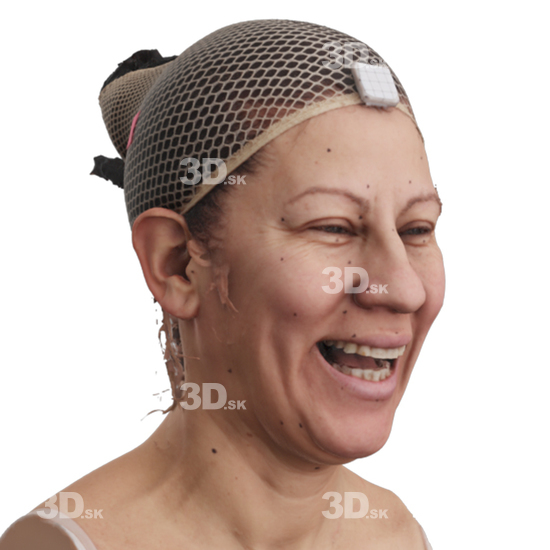 Head Woman 3D Phonemes And Emotions Hispanic