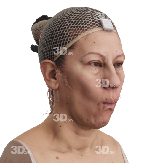 Head Woman 3D Phonemes And Emotions Hispanic