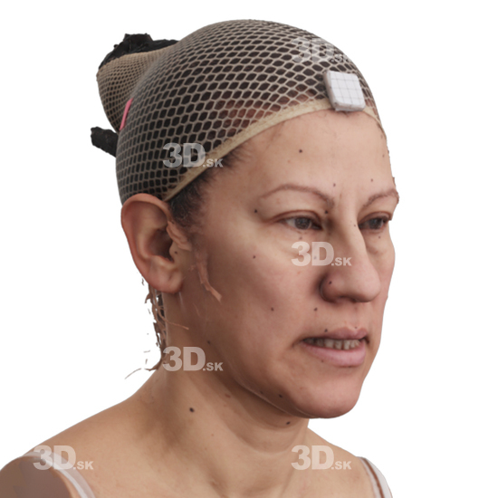 Head Woman 3D Phonemes And Emotions Hispanic