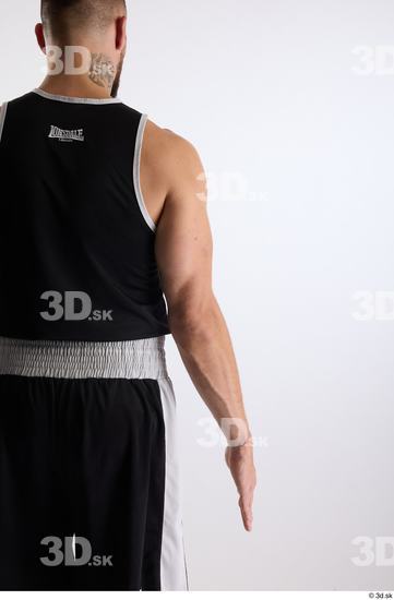 Arm Back Man White Sports Slim Athletic Top Studio photo references