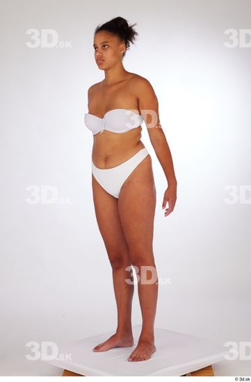 Whole Body Woman Black Underwear Average Standing Studio photo references