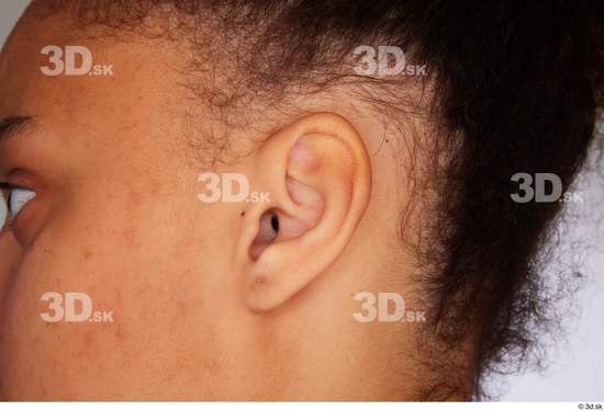 Ear Woman Black Average Studio photo references