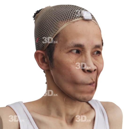 Head Man Asian 3D Phonemes And Emotions