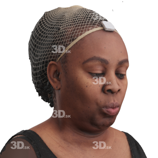 Head Woman Black 3D Phonemes And Emotions