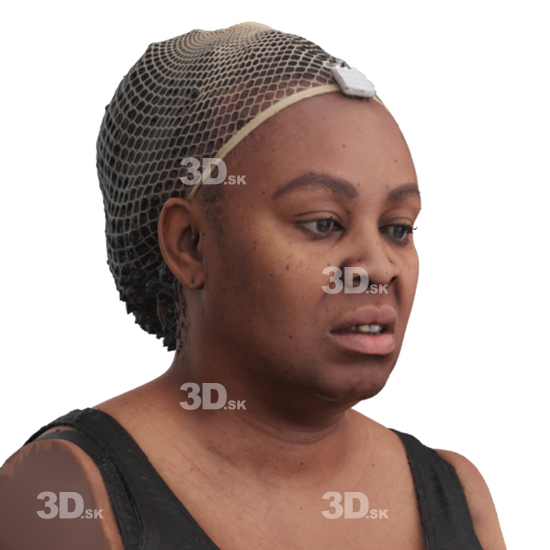 Head Woman Black 3D Phonemes And Emotions