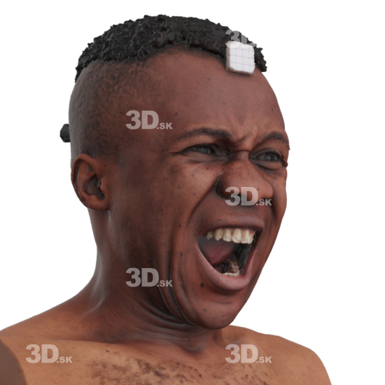 Head Man Black 3D Phonemes And Emotions