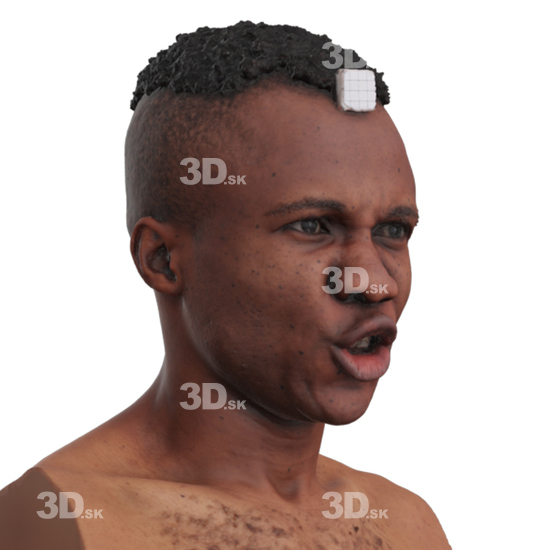 Head Man Black 3D Phonemes And Emotions