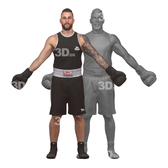 Whole Body Man White Sports 3D Clean A-Pose Bodies