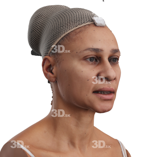 Head Woman Black 3D Phonemes And Emotions