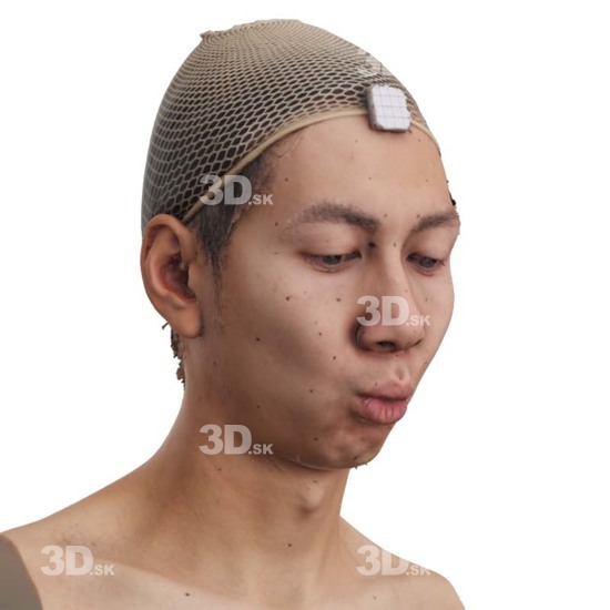 Head Man Asian 3D Phonemes And Emotions